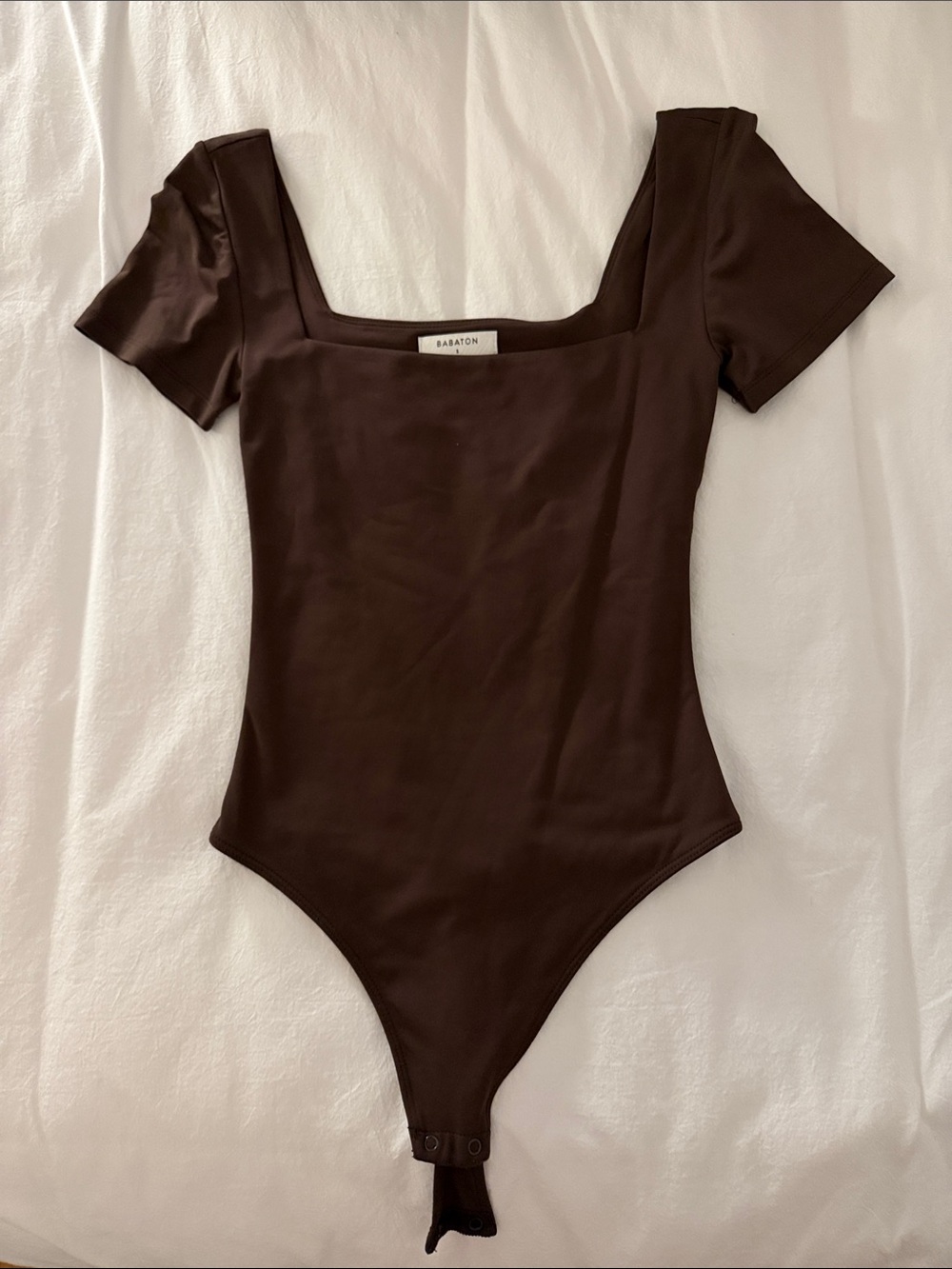 Babaton Chocolate Brown Square Neck Kids One-Piece Bodysuit
